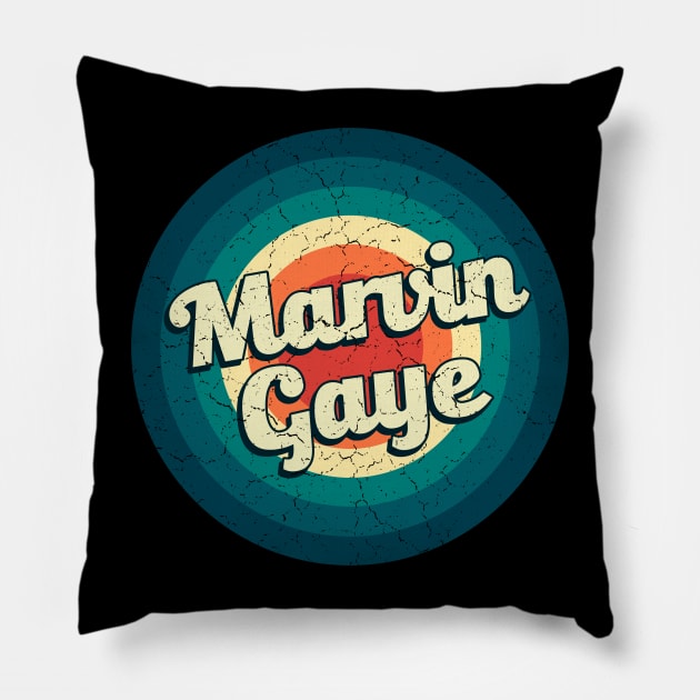 Graphic Marvin Name Retro Vintage Circle Pillow by Mysterious Astral City