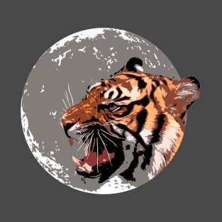 The tiger and the moon drawing T-Shirt