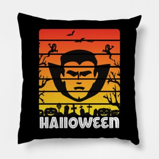 Halloween Dracula Retro Design Pillow