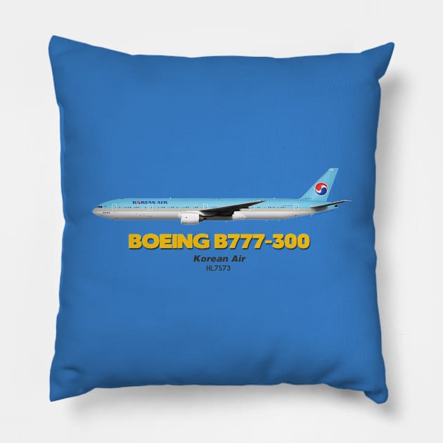 Boeing B777-300 - Korean Air Pillow by TheArtofFlying