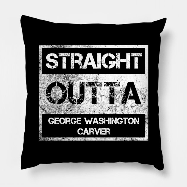 Straight Outta George Washington Carver National Monument Vintage Distressed Souvenir Pillow by NickDezArts