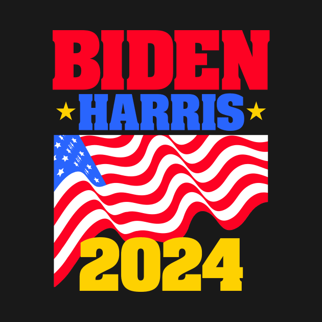 Biden-Harris 2024 for Dark Backgrounds by MotiviTees