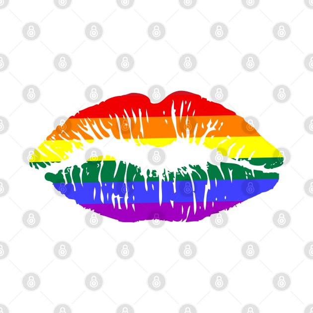 Rainbow Flag Lips Pride LGBTQ Month Gift by Scar