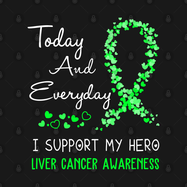 Today And Everyday I Support My Hero Liver Cancer Awareness Support Liver Cancer Warrior Gifts - Liver Cancer Awareness - T-Shirt