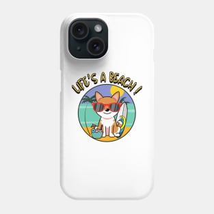 Cute orange dog Goes to the beach Phone Case