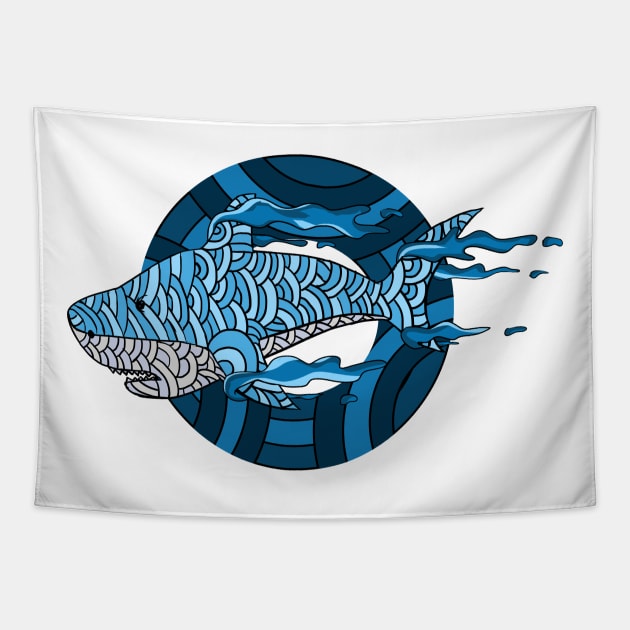 donuts shark Tapestry by Amartwork