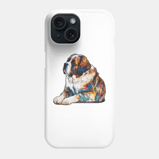 Saint Bernard Dog Art Phone Case