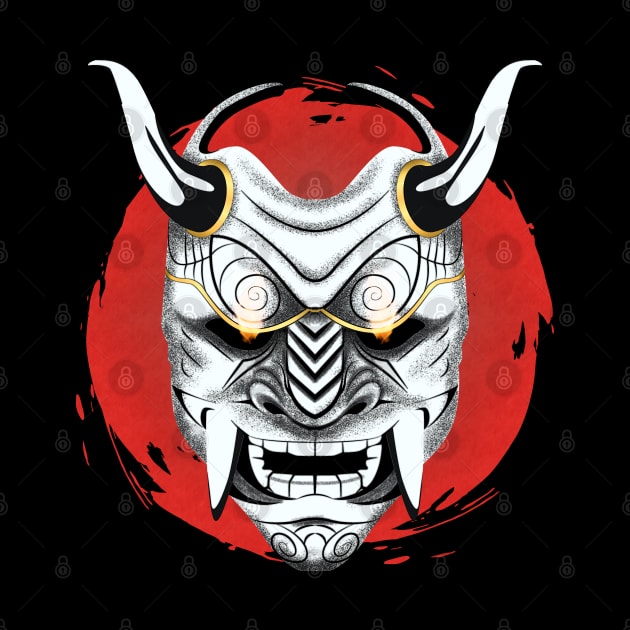 Samurai Mask Design Bushido Warrior Aesthetic Japanese Vintage Retro by Asg Design