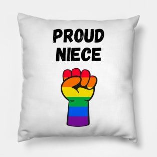 Proud Niece Rainbow Pride T Shirt Design Pillow