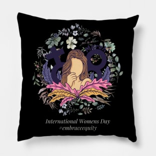 international women's day 2023 embrace equity 2023 Pillow