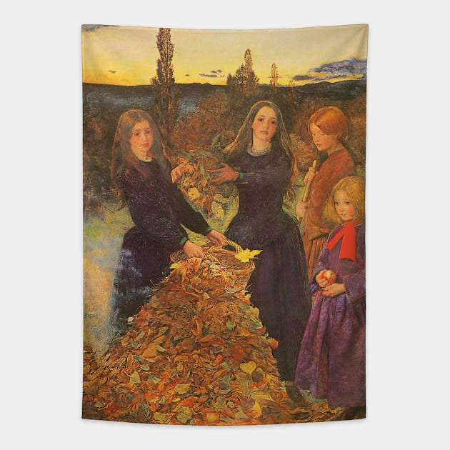 Autumn Leaves by Sir John Everett Millais Tapestry by MasterpieceCafe