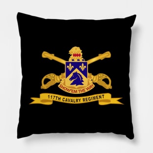 117th Cavalry Regiment w Br - Ribbon Pillow