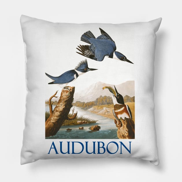 Belted Kingfisher by John James Audubon Pillow by Naves