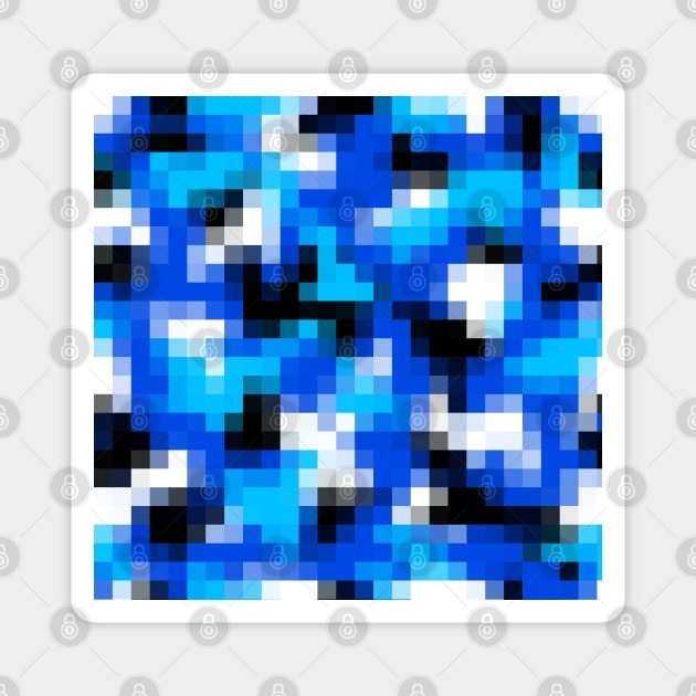 Pixelated Marine Blue Camouflage Design Magnet by DankFutura