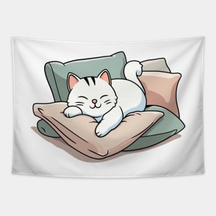 Sleeping Cute Cat Tapestry