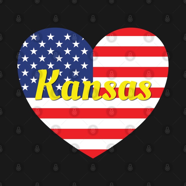 Kansas American Flag Heart by DPattonPD
