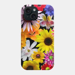 colorful blooms, flowers, flowery, daisies, sunflower, coneflower Phone Case