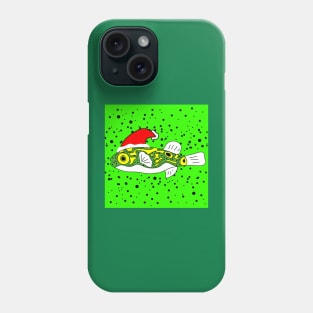 Puffer Fish in Santa Hat Phone Case