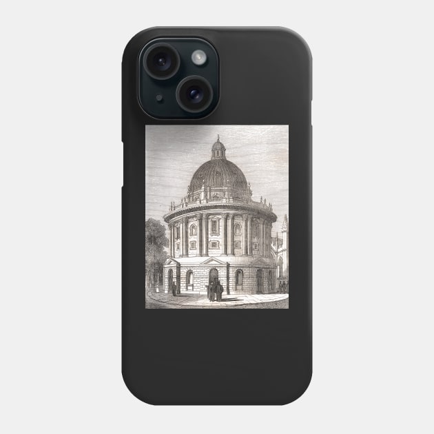 Radcliffe camera, Radcliffe Square, Oxford, England, 19th century scene Phone Case by artfromthepast