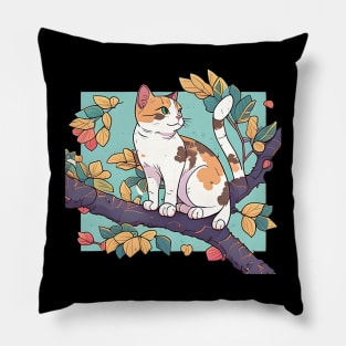 Beautiful Cat With Tree - Lady Cat Pillow