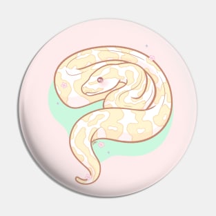 Albino Ball Python Original Illustration Pin