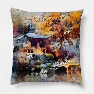 Daigoji Temple Garden. A Good Fortune Postcard Pillow