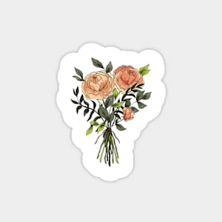 Orange Floral Bunch Magnet