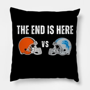 Browns versus Lions NFL Football Fans Funny Pillow