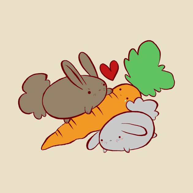 Hungry Bunnies and Carrot by saradaboru