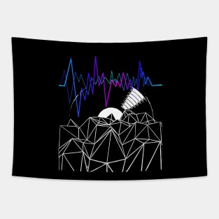 Geometric Vinyl Music Record Sound Wave Graphic Tapestry