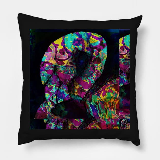 Weirdo flamingo Pillow by Pipsilk