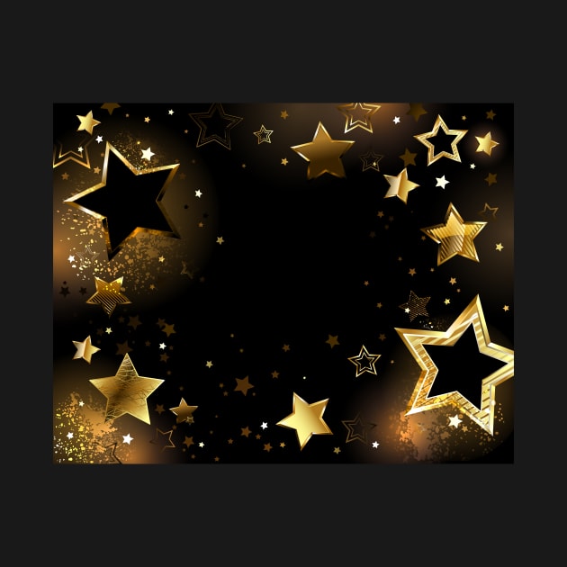 Black background with gold stars by Blackmoon9