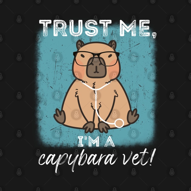 Capybara Blue Funny Vet Tech by Art by Biyan