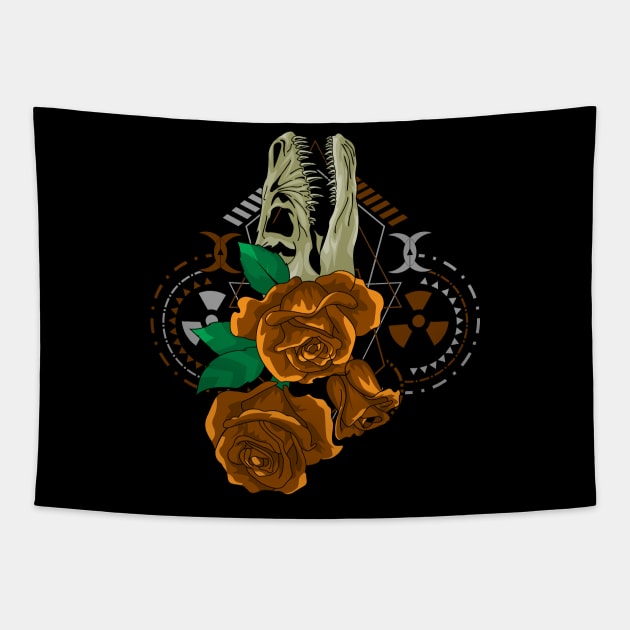 skull rose awesome gift Tapestry by SHINIGAMII