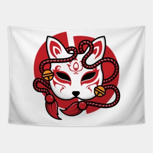 Japanese kitsune mask Tapestry