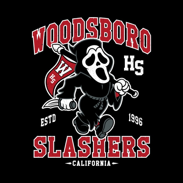 Woodsboro High School Mascot - Vintage Distressed Horror College Mascot by Nemons