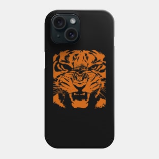 Tiger Vector Artistic Orange Face Cut Out Phone Case