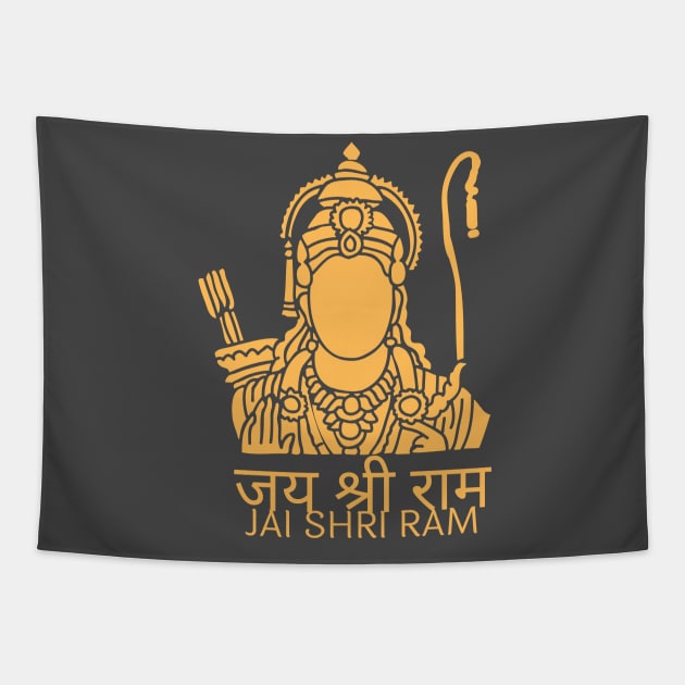 Golden Jai Shri Ram Tapestry by BhakTees&Things