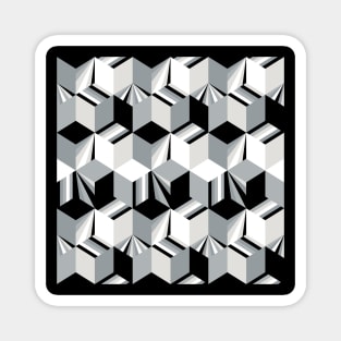 Retro Black and White Cubes Magnet