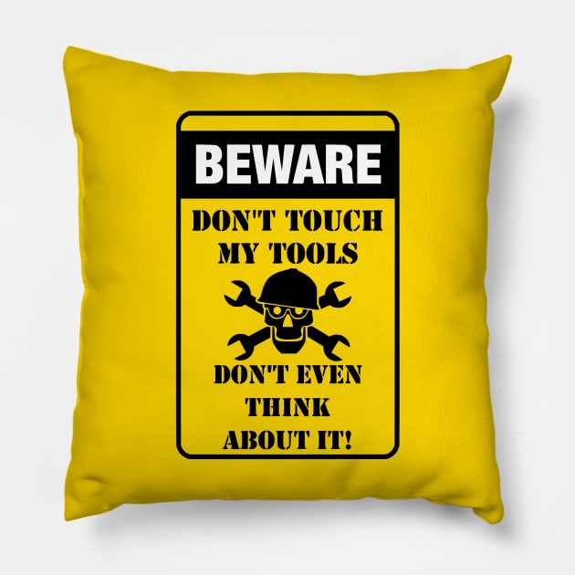 Beware Engineer Sign Pillow by Rubtox