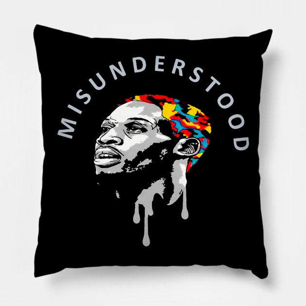 MISUNDERSTOOD SPORTS Pillow by Niko Neon