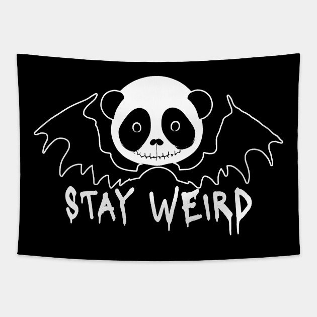 Gothic Panda with Bad Wings | Stay Weird Tapestry by IDesign23