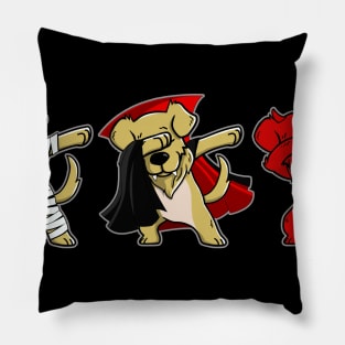 Golden Retriever Dabing Horror Halloween T-shirt Pillow