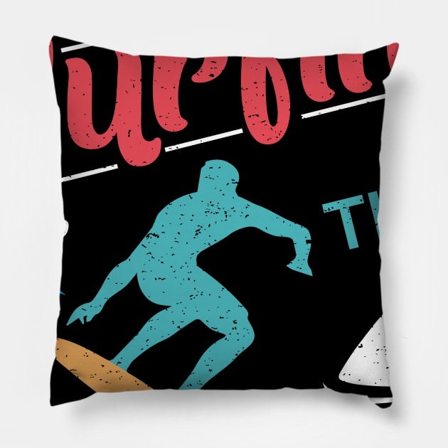 Colorful Surfer Logo Pillow by Dominic Becker