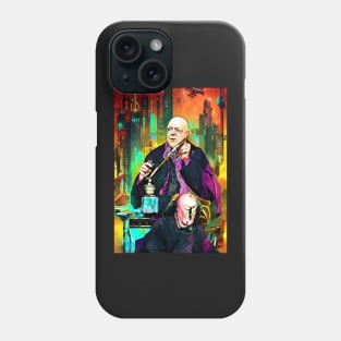 Cyberpunk Aleister Crowley The Great Beast of Thelema painted in a Surrealist and Impressionist style Phone Case