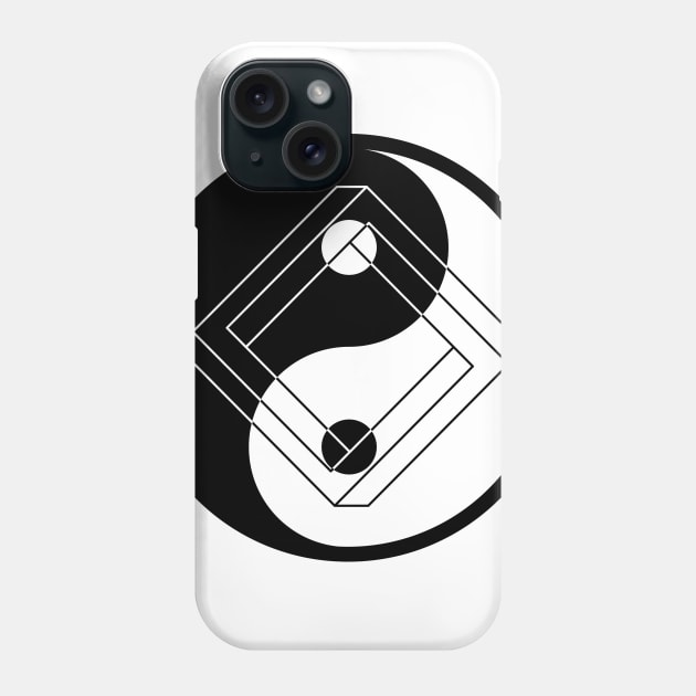 Gemotery Yin Yang on White Phone Case by SWAMPMEAT