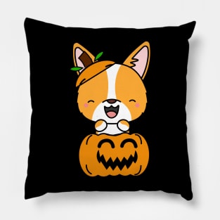 Funny corgi is in a pumpkin Pillow