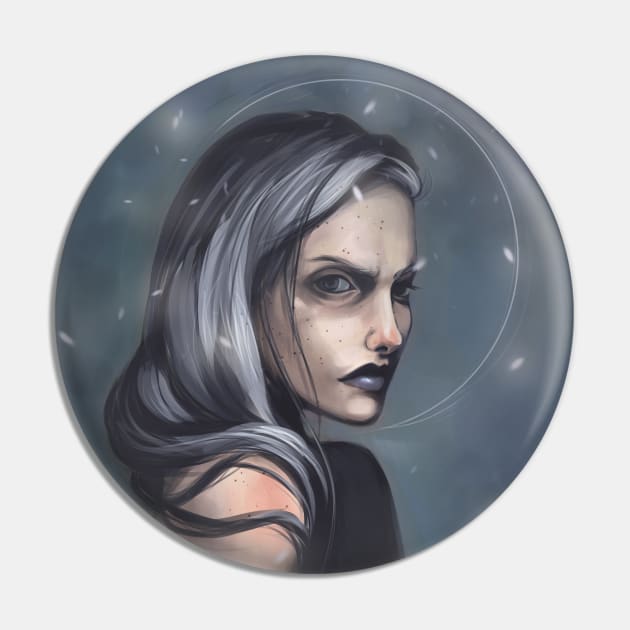 Grey Portrait Pin by hollowedskin