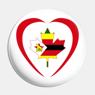 Zimbabwean Canadian Multinational Patriot Flag Series (Heart) Pin