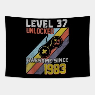 37th Birthday Level 37 Unlocked Born In 1983 Gift Tapestry